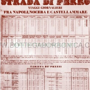 POSTER STAMPA 1844 ORARIO E TARIFFE MAGGIO FERROVIA NAPOLI PORTICI POSTER
