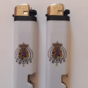 Coppia di accendini apribottiglia a pietrina non ricaricabile in plastica e metallo