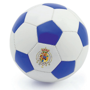 Pallone di cuoio bianco e blu chiaro del Regno delle due Sicilie