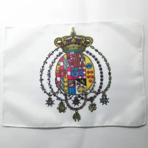 BANDIERINA DA APPOGGIO REGNO DELLE DUE SICILIE TESSUTO SINTETICO SENZA SCRITTA 26X34 CM BIANCA