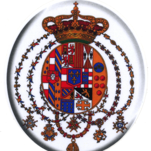 COPPIA ADESIVI VETROFANIA REGNO DELLE DUE SICILIE SENZA SCRITTA 7X8 CM SFONDO BIANCO ADESIVO